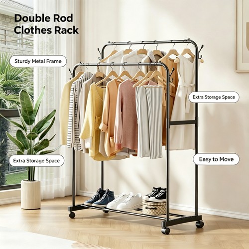 Heavy duty metal clothes rail - metal,