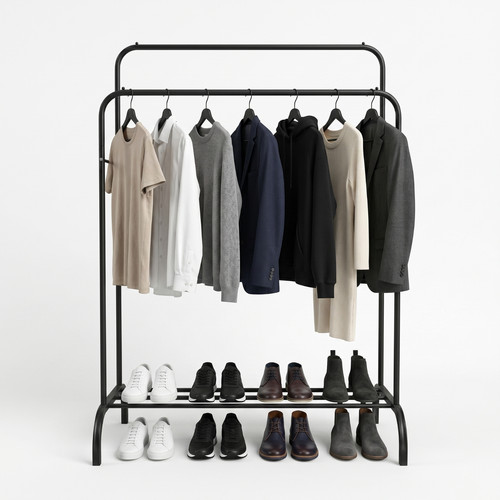 Heavy duty double clothes - double, rail