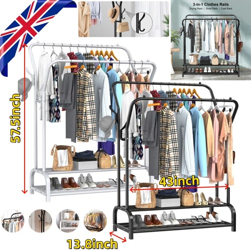 Heavy duty double clothes - heavy, rail