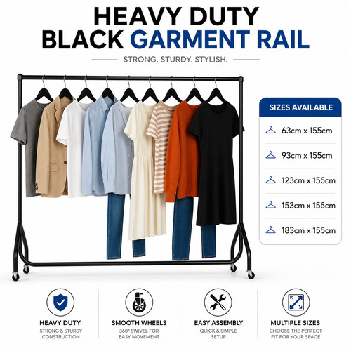 Super heavy duty clothes - duty, rails