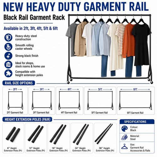 New heavy duty garment rail - new,