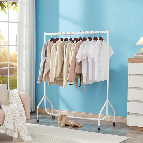 4ft white heavy - duty, clothes