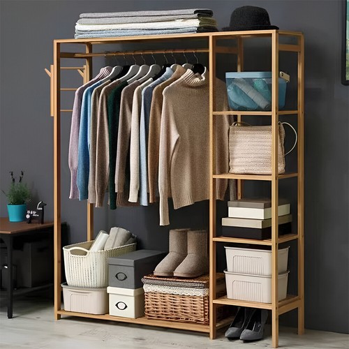 Heavy duty wooden clothes - duty, rail