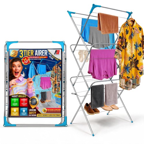 Heavy duty clothes airer - heavy, 3