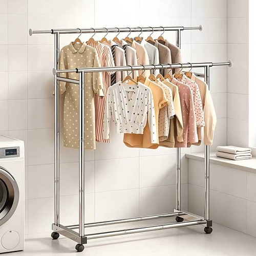 Heavy duty double clothes rail - duty,