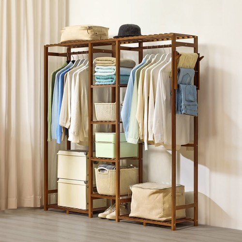 Wooden clothes rail rack - clothes,