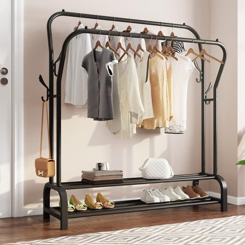 Metal double rail clothes - metal,