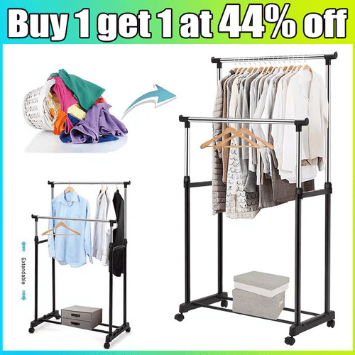 Heavy duty double clothes rail - heavy,