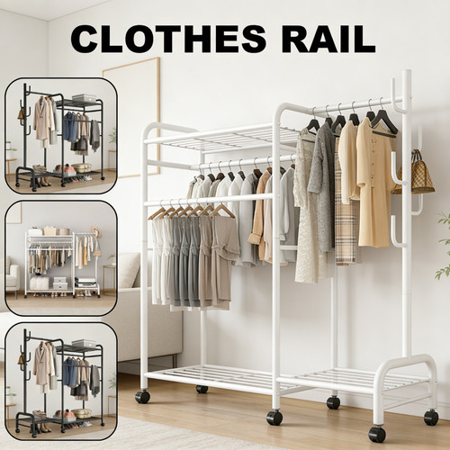 Double clothes rail rack - clothes,