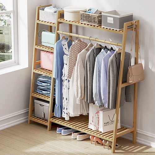 Heavy duty wooden clothes rail - wooden,