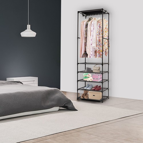 Heavy duty black garment rail - duty,