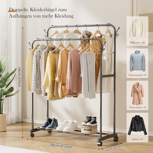 Heavy duty double clothes rail - heavy,